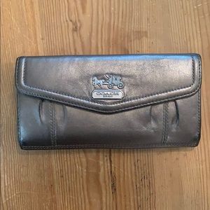 Coach Pewter Metallic Trifold Wallet